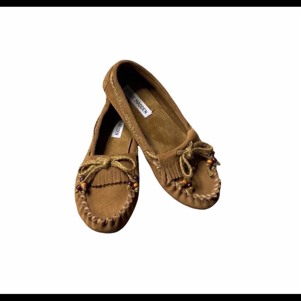 Steve Madden Tan Tassel Moccasin Loafers Size 8